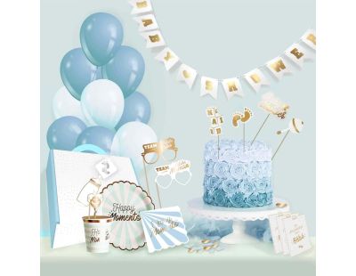 Kit décoration pour baby shower 46 pièces (Bleu)