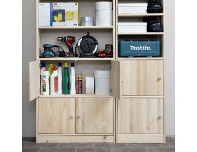 Kit de portes en pin massif pour étagères Gala (Pour étagères Gala de 79.6 cm de large)