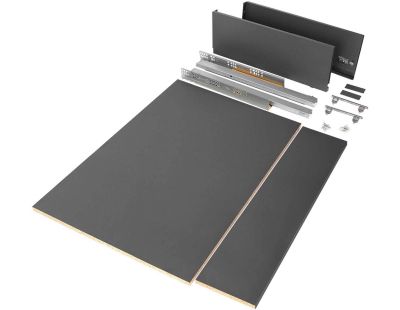 Kit tiroir anthracite pour cuisine et salle de bain Vertex (Module de 90 cm - Hauteur de 17.8 cm)