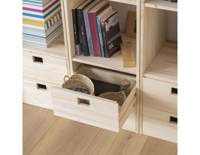 Kit tiroirs en pin massif pour étagères Dinamic