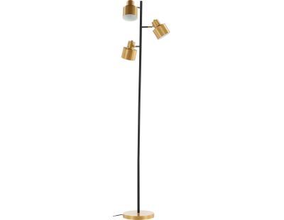 Lampadaire en acier 3 abat-jour noir et cuivré Vifta