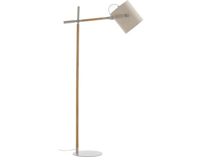Lampadaire en acier et lin beige Dennis