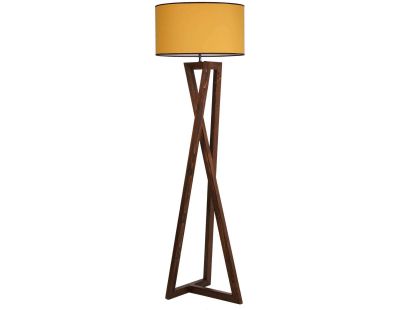 Lampadaire en bois Macka (Noyer et moutarde )
