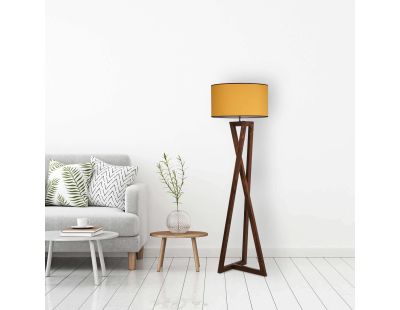 Lampadaire en bois Macka (Noyer et moutarde )