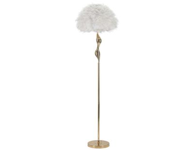 Lampadaire en métal abat-jour plumes Slim 50 x 165 cm
