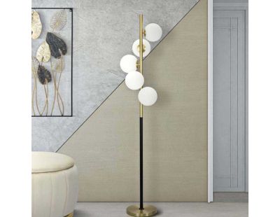 Lampadaire en métal noir et doré Glamy 30 x 160 cm