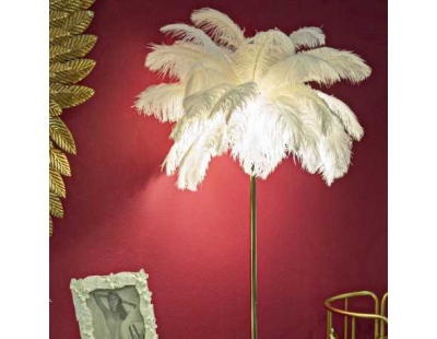 Lampadaire en métal et plastique Palm 55 x 160 cm (Blanc)
