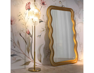 Lampadaire en métal et verre Osaka 30 x 164 cm