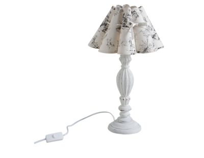 Lampe en bois et toile de Jouy