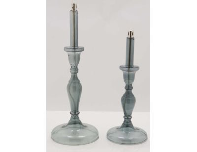 Lampe à huile en verre smoké Candle avec huile de paraffine offerte (14 x 38.5 cm)