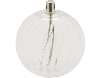 Lampe à huile en verre strié Sphere (13 x 14 cm)