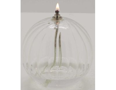 Lampe à huile en verre strié Sphere (11 x 12 cm)