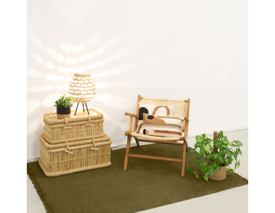 Lampe en jacinthe naturelle et métal