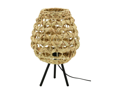 Lampe en jacinthe naturelle et métal