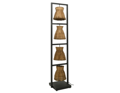 Lampe en métal et bambou naturel