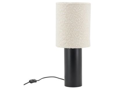 Lampe en métal et coton bouclette (Noire)