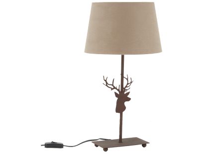 Lampe en métal décor tête de cerf