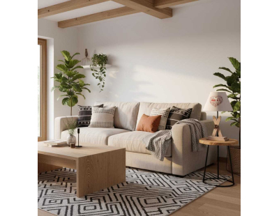 Lampe avec pied en bois décor ski