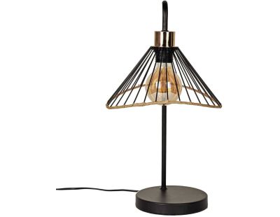 Lampe à poser avec abat-jour en rotin