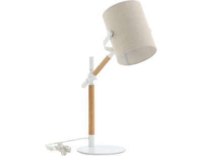 Lampe à poser en bois et acier Dennis (Beige et blanc)