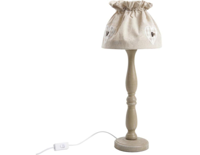Lampe à poser en bois et coton écru