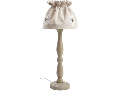 Lampe à poser en bois et coton écru