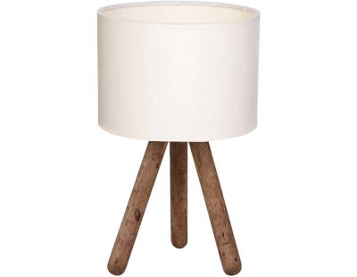 Lampe à poser en  bois et tissu Carla (Crème)