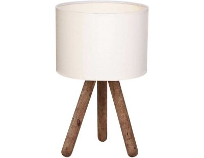 Lampe à poser e  bois et tissu Carla (Crème)