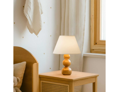 Lampe à poser en bois et tissus Woody bubbles