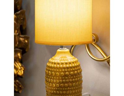 Lampe à poser en céramique Points 15 x 30.5 cm (Moutarde)