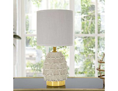 Lampe à poser en céramique et métal Pigny 15 x 30.5 cm (Crème)