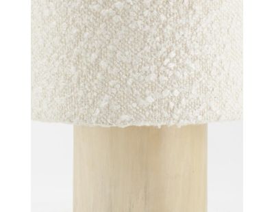 Lampe à poser en bois et coton bouclette (Naturel)