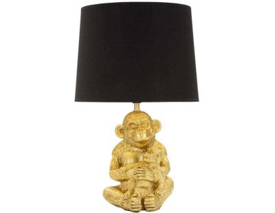 Lampe à poser en métal doré Monkey mum 30 x 49 cm