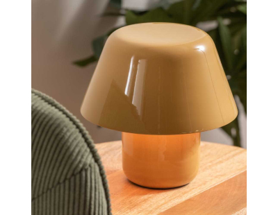 Lampe à poser en métal émaillé Afan (Ocre jaune)