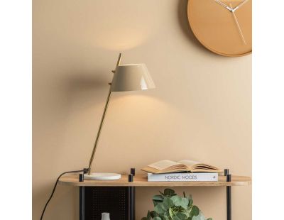 Lampe à poser en métal et marbre Savvy (Marron clair)
