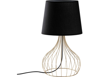 Lampe à poser en métal et tissu Telıs (Doré, Noir)