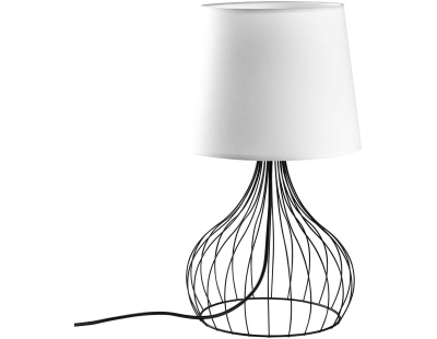 Lampe à poser en métal et tissu Telıs (Noir, Blanc)