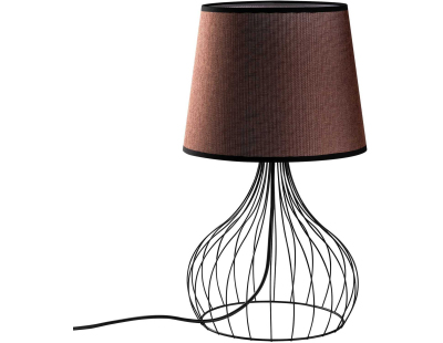 Lampe à poser en métal et tissu Telıs (Noir, Marron)