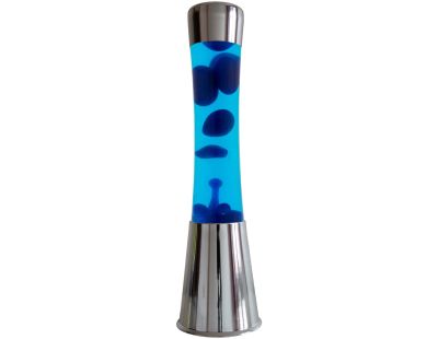 Lampe à poser en métal et verre Lave (Argent / Bleu)