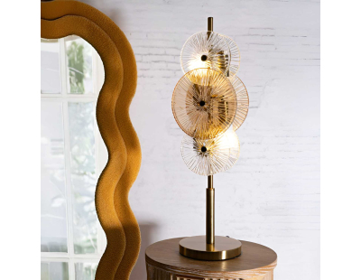 Lampe à poser en métal et verre 20 x 18 x 66 cm Osaka