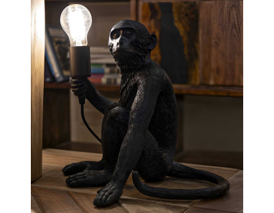 Lampe à poser en polyrésine Monkey 33 x 33 x 32 cm (Noir)