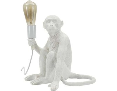 Lampe à poser en polyrésine Monkey 33 x 33 x 32 cm (Blanc)