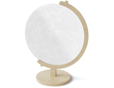 Lampe à poser support bois et plaque plexi led World