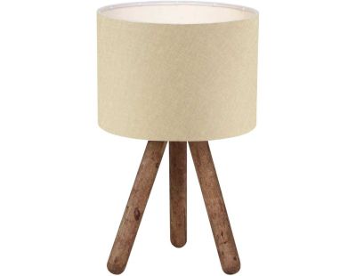 Lampe à poser en bois et tissu Carla (Beige)