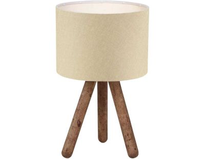 Lampe à poser trepieds bois et tissu Carla (Beige)