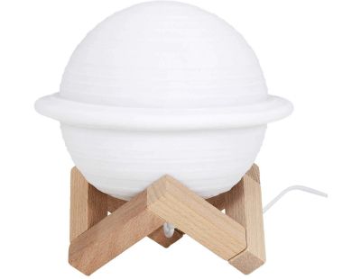 Lampe ronde avec support en bois Saturne