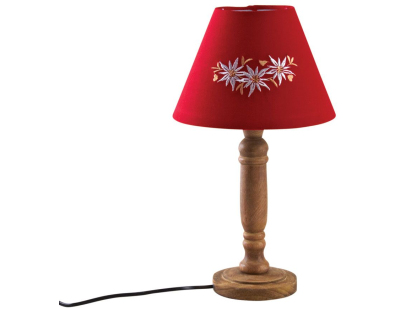 Lampe rouge en bois Edelweiss
