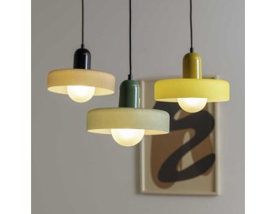 Lampe suspendue en verre Opaco Grato (Jaune)
