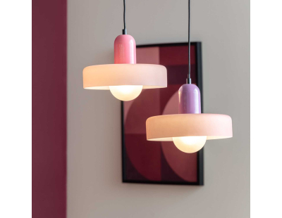 Lampe suspendue en verre Opaco Grato (Rose)