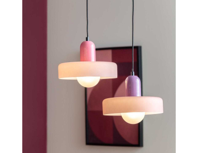 Lampe suspendue en verre Opaco Grato (Violet)